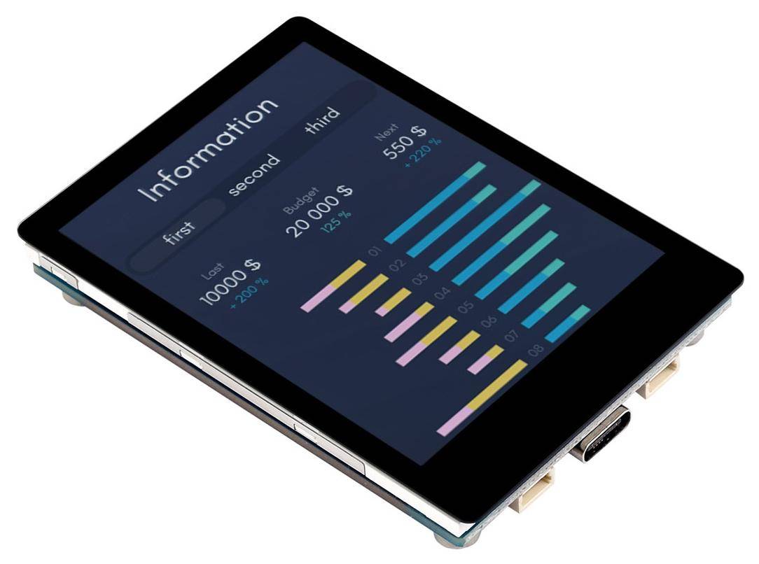 Waveshare ESP32-S3 2.8" Display, 240x320, 5-Punkt-Touch, WiFi, BLE 5, Dual-Core 240 MHz, 16MB