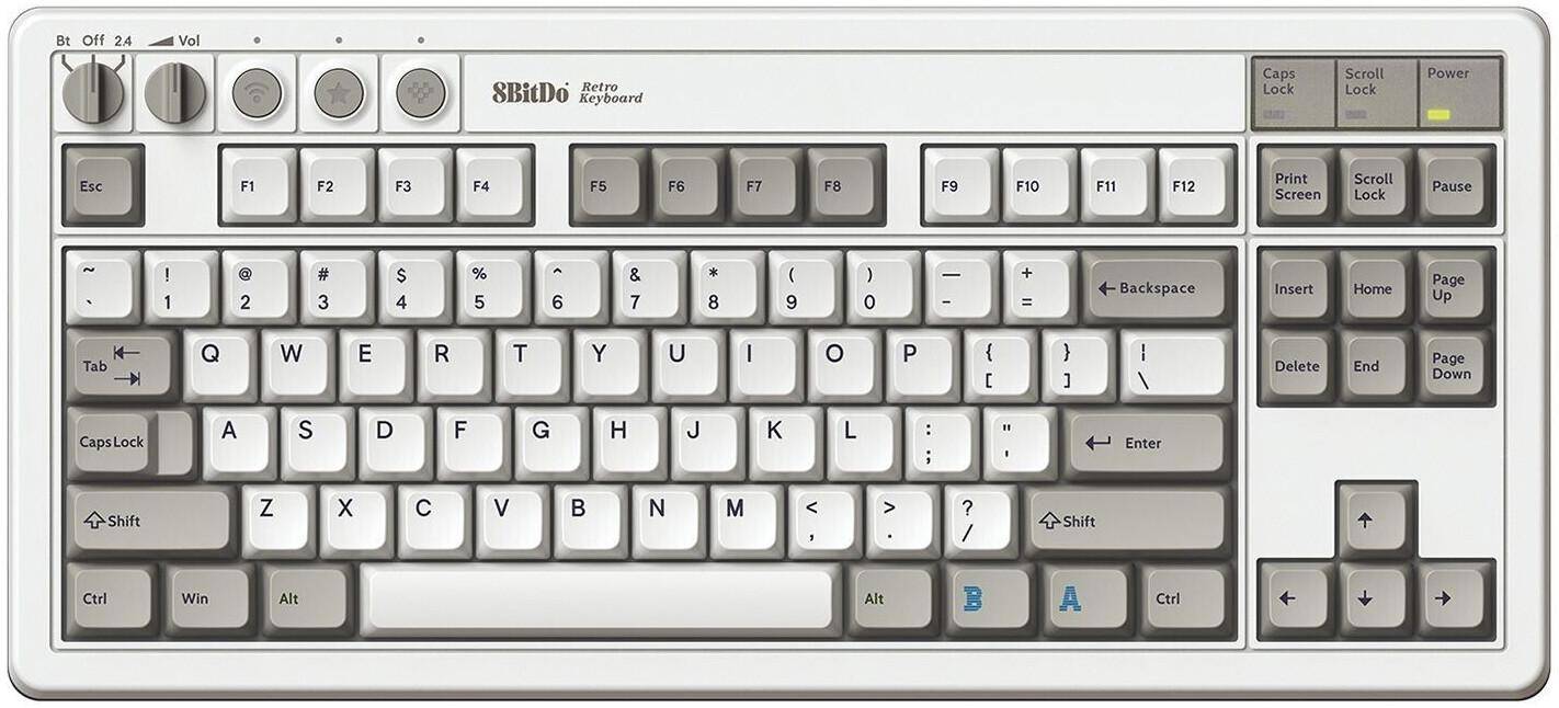 8BitDo Retro Mechanical Keyboard M Edition, 87 Tasten, Kailh Box Switches Hot-swap, QWERTY