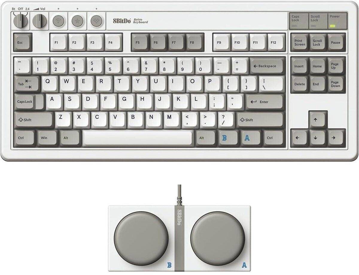 8BitDo Retro Mechanical Keyboard M Edition, 87 Tasten, Kailh Box Switches Hot-swap, QWERTY