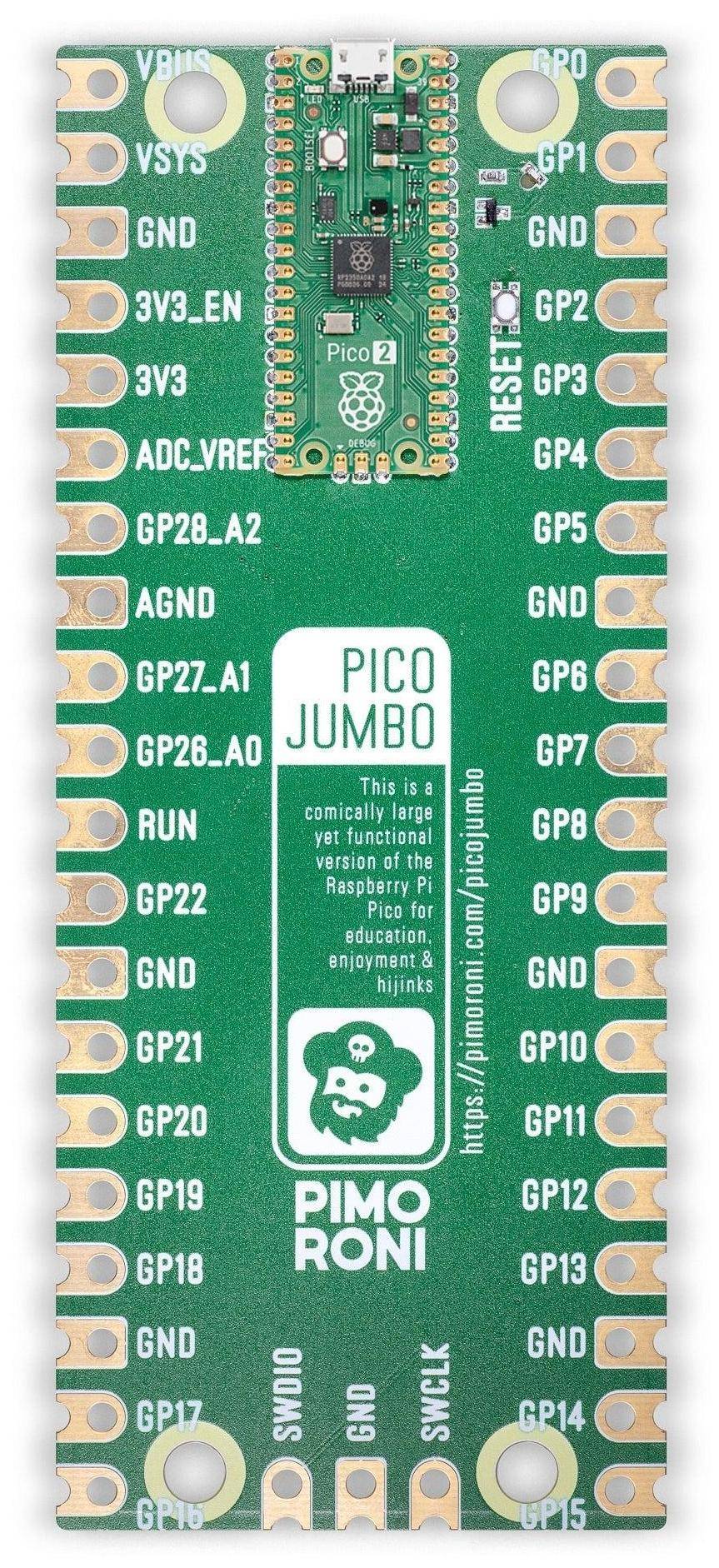 Pimoroni Pico Jumbo Starter Kit, riesiger Pico 2 in 3,5-fachen Maßstab, mit extra großen Zubehör