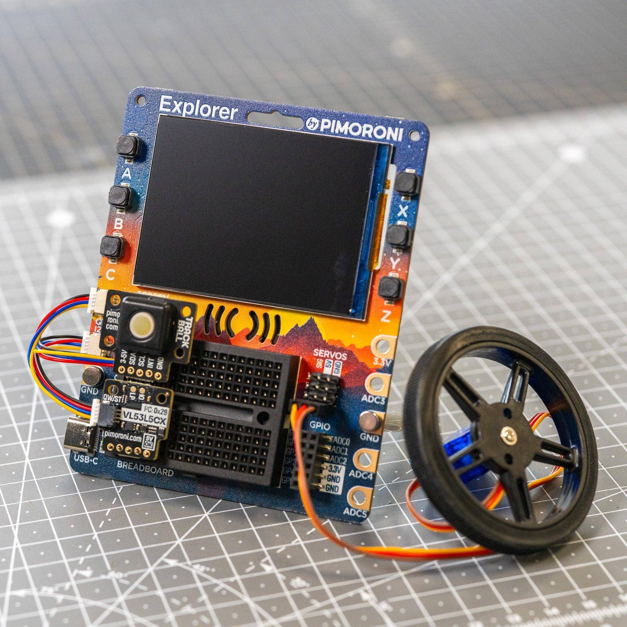 Pimoroni, Explorer Starter Kit, RP2350, 150MHz, Display, Sensor Suite, QW/ST-Stick, Zubehör, 3V-5.5V