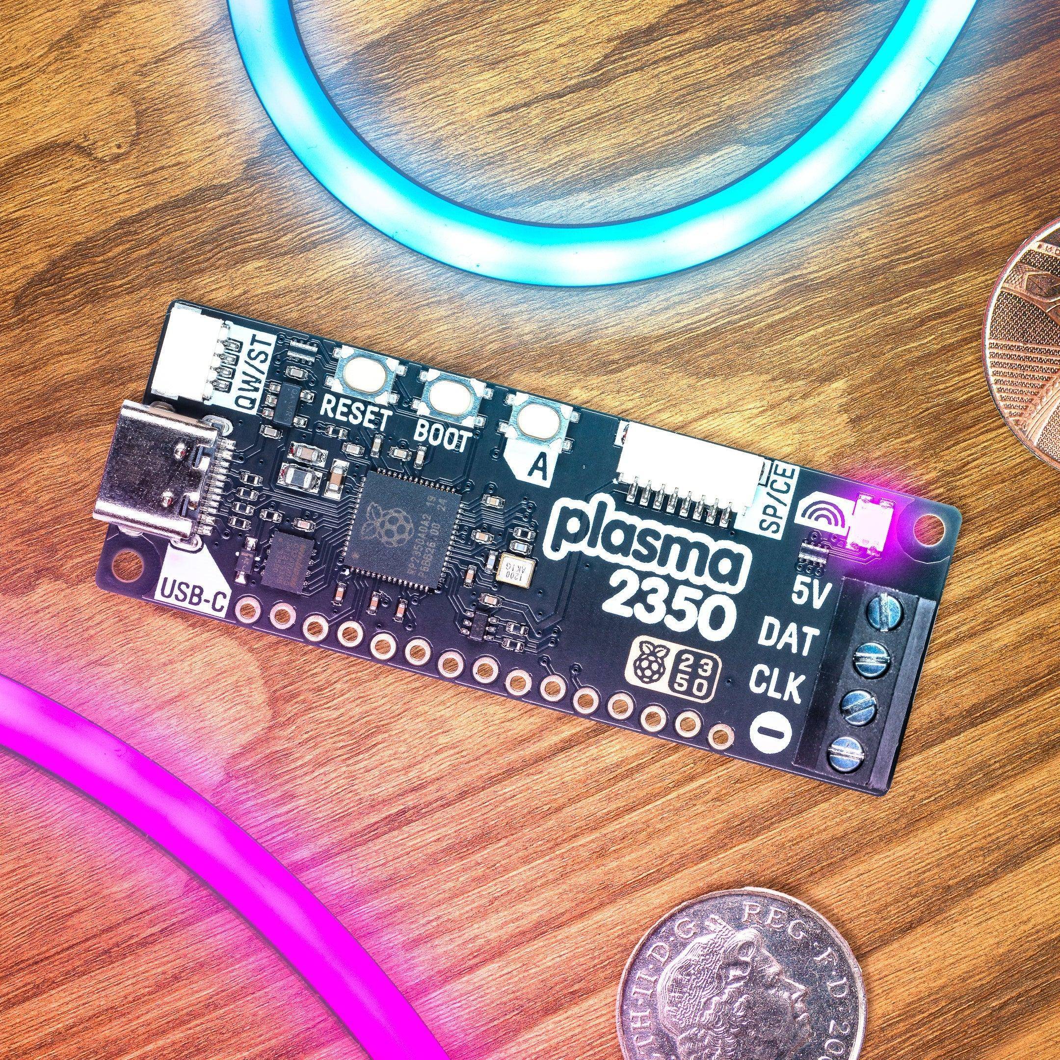 Pimoroni Plasma 2350 Board für adressierbare LEDs, RP2350A, 150MHz, 4MB QSPI Flash, USB-C, 3A