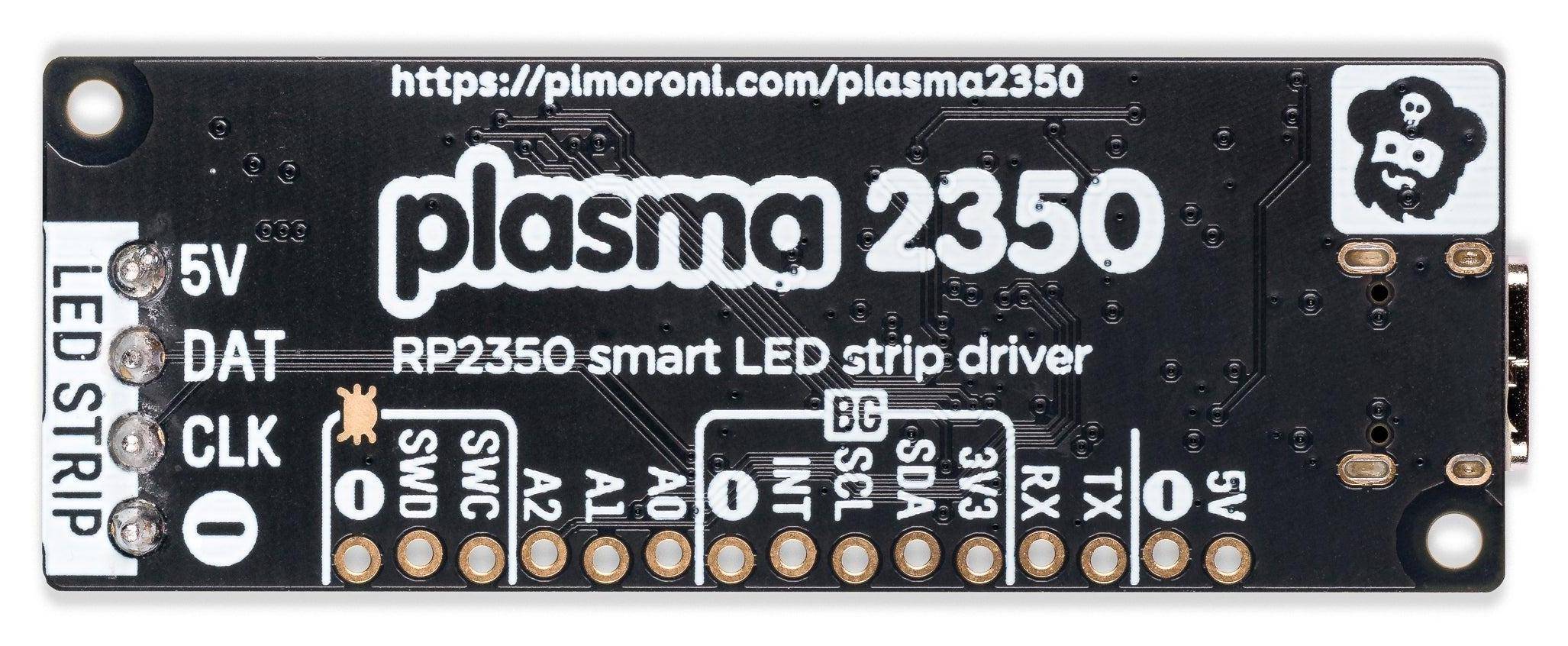 Pimoroni Plasma 2350 Board für adressierbare LEDs, RP2350A, 150MHz, 4MB QSPI Flash, USB-C, 3A