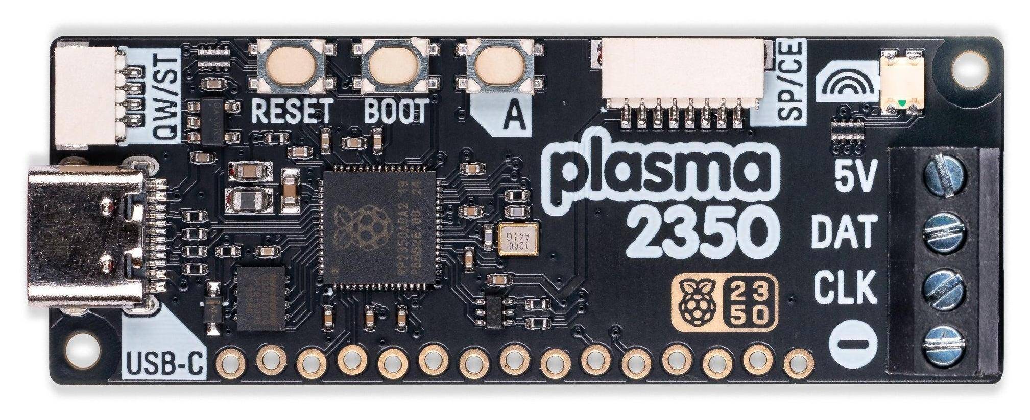 Pimoroni Plasma 2350 Board für adressierbare LEDs, RP2350A, 150MHz, 4MB QSPI Flash, USB-C, 3A