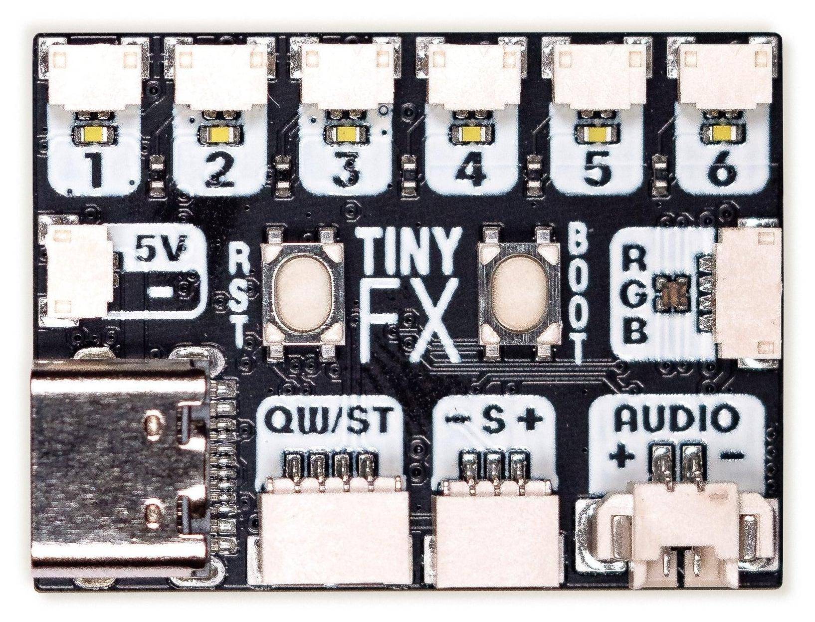 Pimoroni Tiny FX LED Controller Board, RP2040, 133MHz, 6 Mono LED Kanäle, 1 RGB LED Kanal