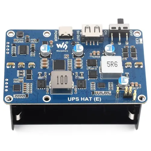 Waveshare UPS HAT E für Raspberry Pi, 4x Akku-Slots, Bi-Directional Charging, I2C, Pogo Pins, 5V 6A Waveshare UPS HAT E für Raspberry Pi, 4x Akku-Slots, Bi-Directional Charging, I2C, Pogo Pins, 5V 6A