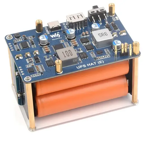 Waveshare UPS HAT E für Raspberry Pi, 4x Akku-Slots, Bi-Directional Charging, I2C, Pogo Pins, 5V 6A Waveshare UPS HAT E für Raspberry Pi, 4x Akku-Slots, Bi-Directional Charging, I2C, Pogo Pins, 5V 6A
