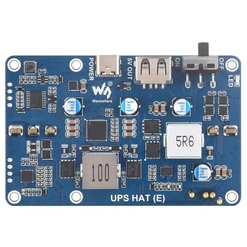 Waveshare UPS HAT E für Raspberry Pi, 4x Akku-Slots, Bi-Directional Charging, I2C, Pogo Pins, 5V 6A Waveshare UPS HAT E für Raspberry Pi, 4x Akku-Slots, Bi-Directional Charging, I2C, Pogo Pins, 5V 6A