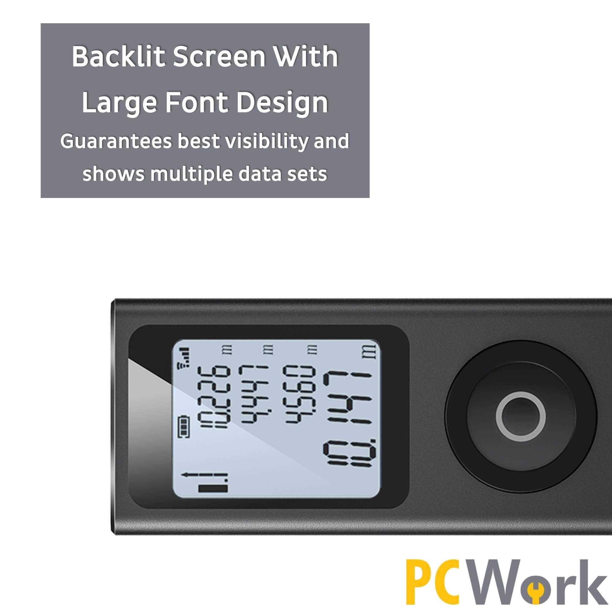 PCWork PCW11A Mini Laser Entfernungsmesser, akkubetriebenes Distanzmessgerät, 30m, USB-C