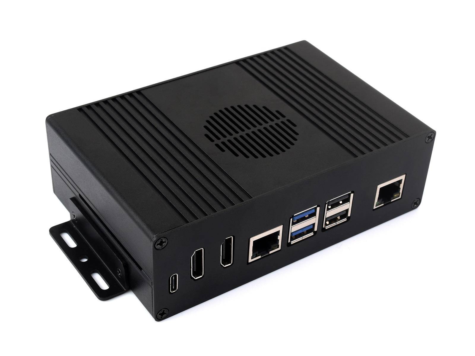Waveshare Pi5 Module BOX-A, PCIe zu Gigabit Ethernet, Dual HDMI, Aluminiumgehäuse, für Raspberry Pi