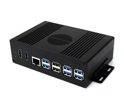 Waveshare Pi5 Module BOX-B, PCIe zu 4x USB 3.2 Gen1, Aluminiumgehäuse, Dual-HDMI, für Raspberry Pi 5
