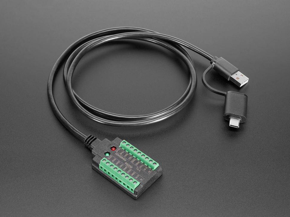 Adafruit USB zu Serial Kabel, RS232, TTL, UART, RS485, FTDI Chip, LED-Anzeigen, 5V/1A, 3,3V/50mA