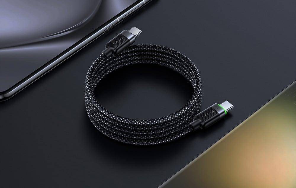 Mcdodo CA-2000, magnetisches USB-C - USB-C Kabel, selbstaufrollend, LED-Anzeige, 60W, 1,20m