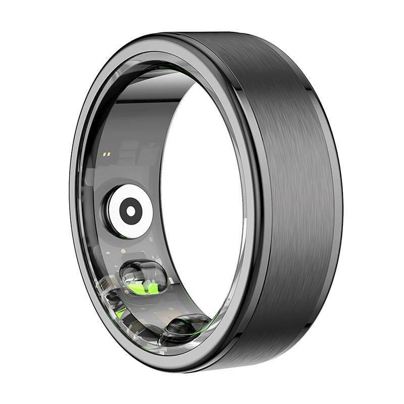 Colmi R03 Smart Ring, überwacht Herzfrequenz, Schlaf & Blutsauerstoff, Schrittzähler, mit Ladecase - Farbe: schwarz - Größe: 8