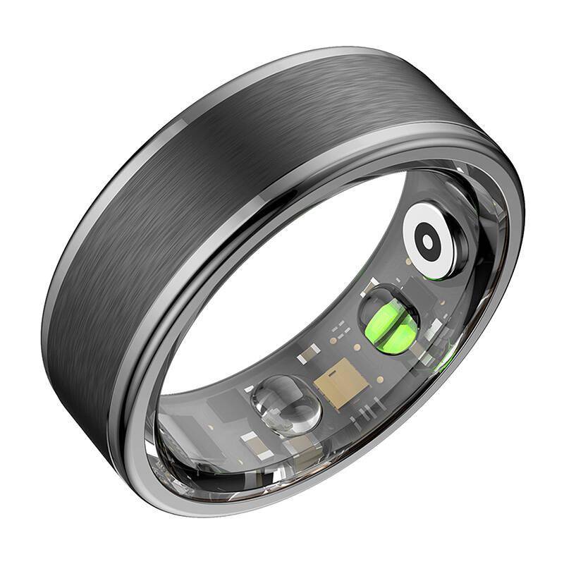Colmi R03 Smart Ring, überwacht Herzfrequenz, Schlaf & Blutsauerstoff, Schrittzähler, mit Ladecase - Farbe: schwarz - Größe: 12