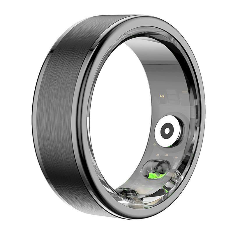 Colmi R03 Smart Ring, überwacht Herzfrequenz, Schlaf & Blutsauerstoff, Schrittzähler, mit Ladecase - Farbe: schwarz - Größe: 8
