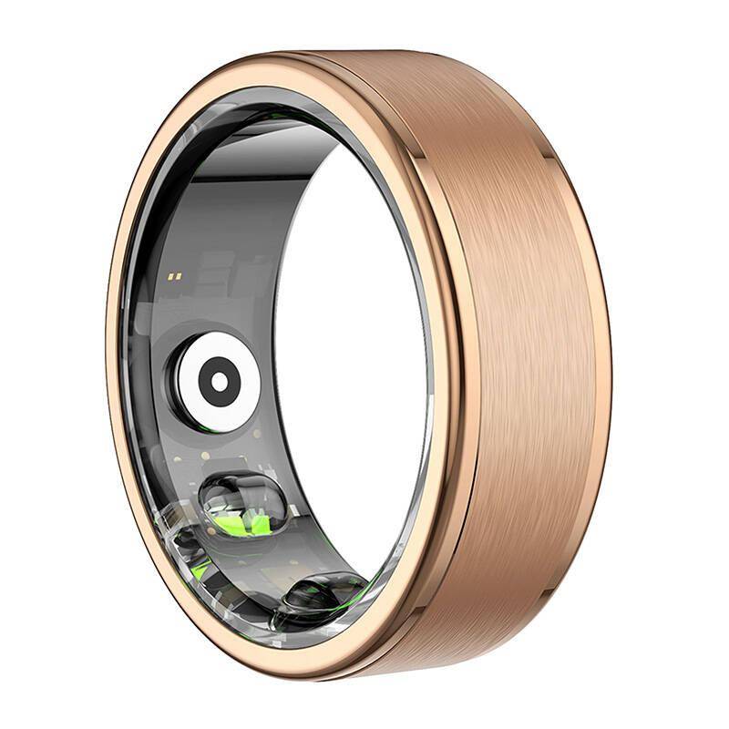 Colmi R03 Smart Ring, überwacht Herzfrequenz, Schlaf & Blutsauerstoff, Schrittzähler, mit Ladecase - Farbe: gold - Größe: 8