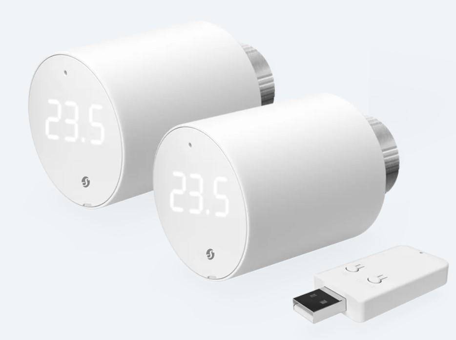 Shelly BLU TRV Thermostatkopf, WiFi/Bluetooth (2 Stück mit Steuergerät)