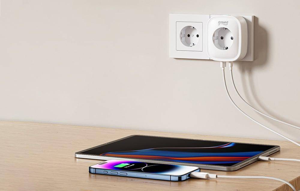 Gosund SP6, Smart Wi-Fi Plug, WLAN / Bluetooth Steckdose mit USB-A / USB-C Ladefunktion