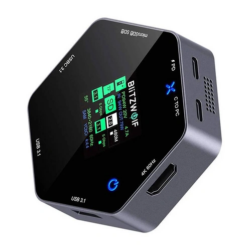 BlitzWolf 8-in-1 Smart Display Docking Station, USB-C zu 2x USB 3.0 + HDMI 4K@60Hz + SD + USB-C PD BlitzWolf 8-in-1 Smart Display Docking Station, USB-C zu 2x USB 3.0 + HDMI 4K@60Hz + SD + USB-C PD