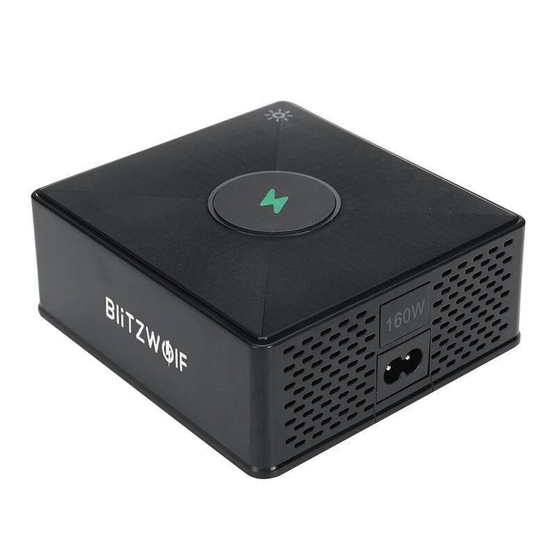 BlitzWolf 868H Desktop USB Ladegerät, 2x USB-A + 3x USB-C , QC 3.0, 160W, schwarz