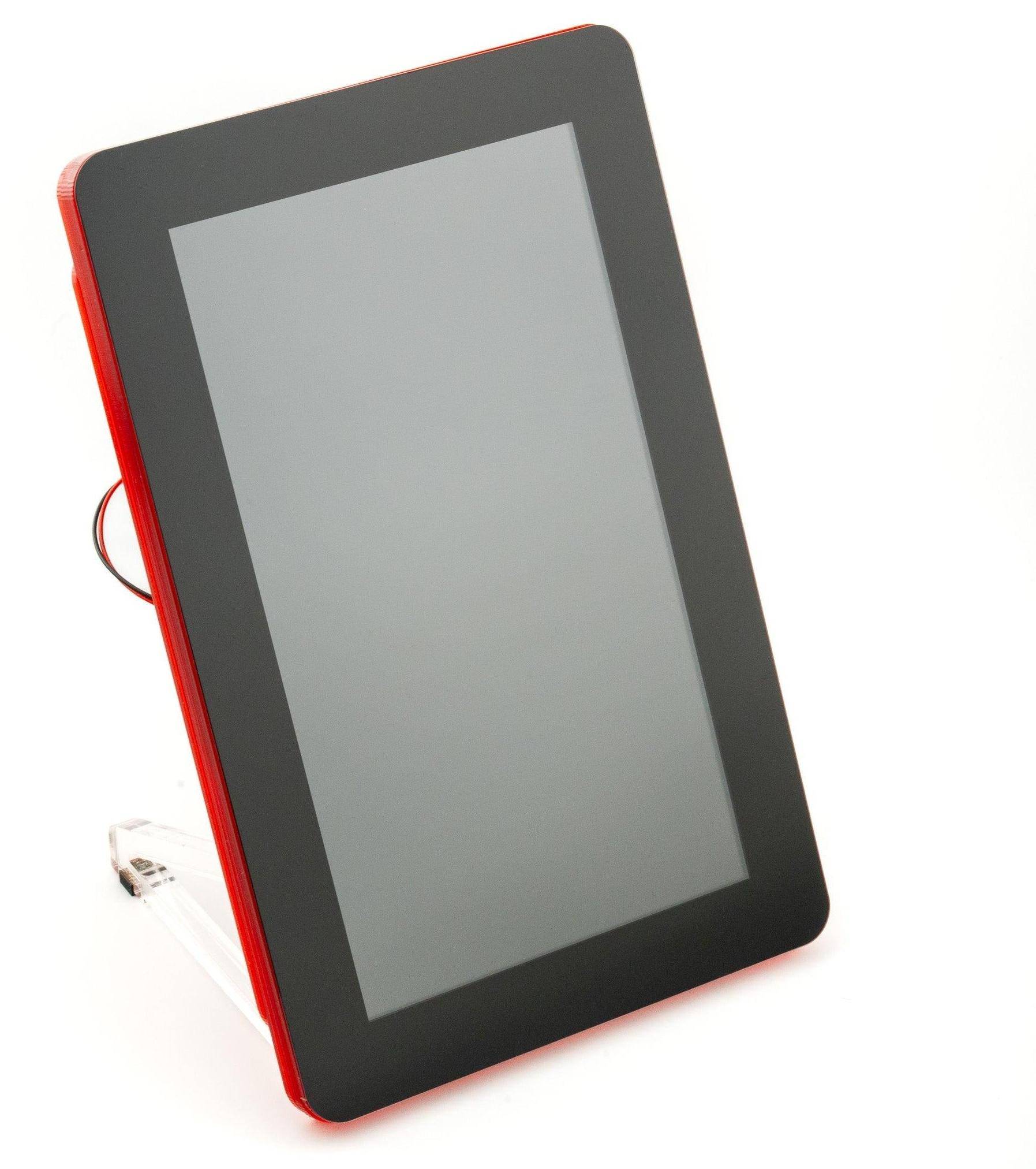 Pimoroni Pibow Frame für Raspberry Pi Touch Display 2, Schutzrahmen, 2 Standfüße, Coupe Red