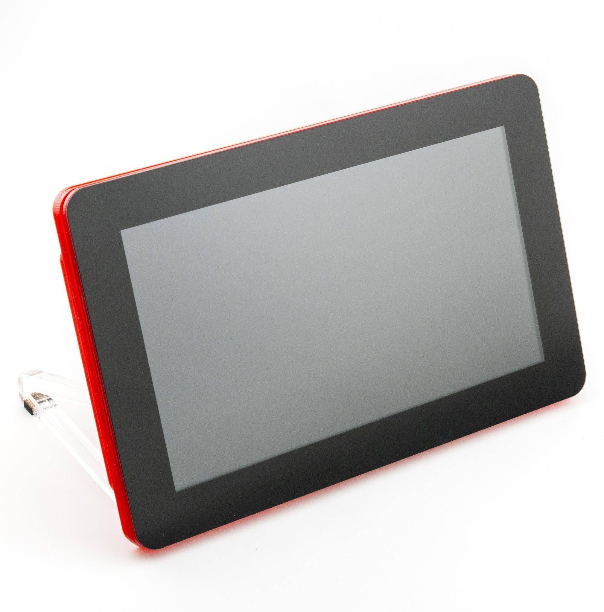 Pimoroni Pibow Frame für Raspberry Pi Touch Display 2, Schutzrahmen, 2 Standfüße, Coupe Red