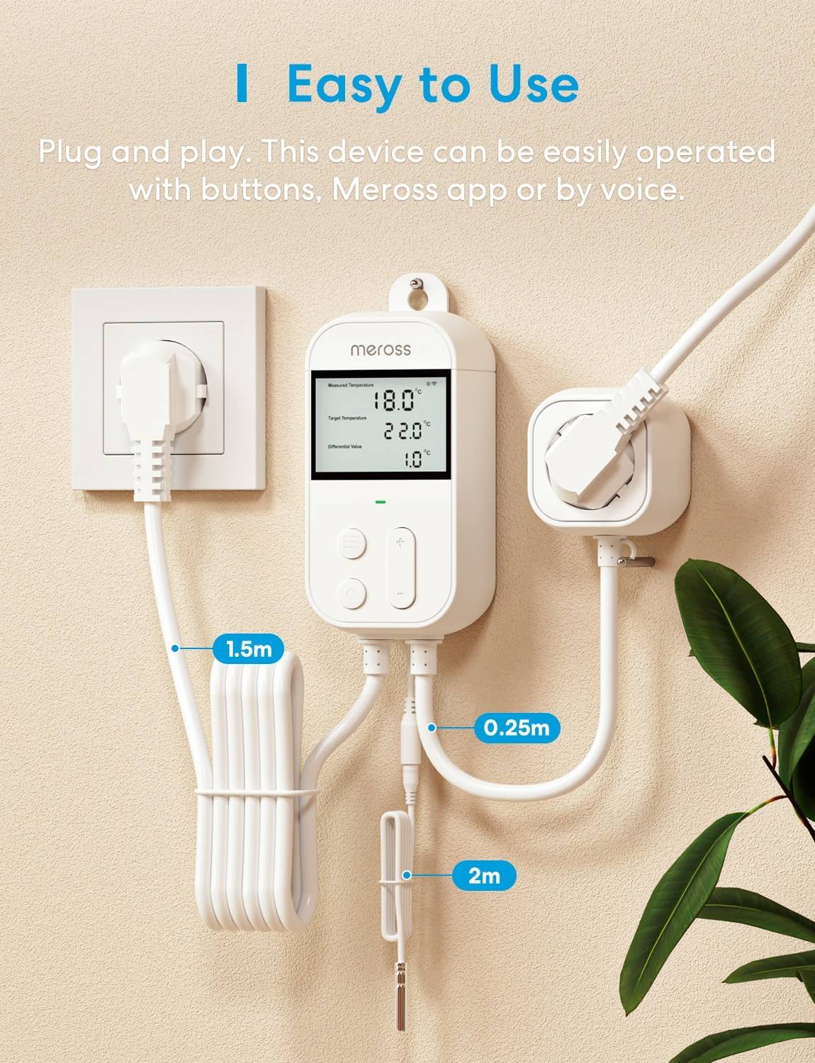 MEROSS Smart Thermostatsteckdose MTS960HK-EU