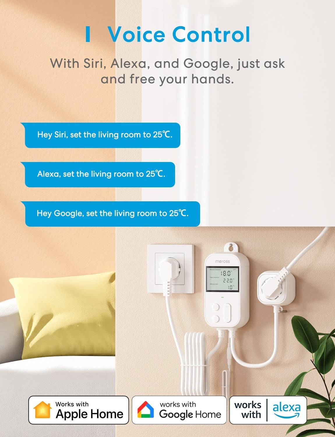 MEROSS Smart Thermostatsteckdose MTS960HK-EU