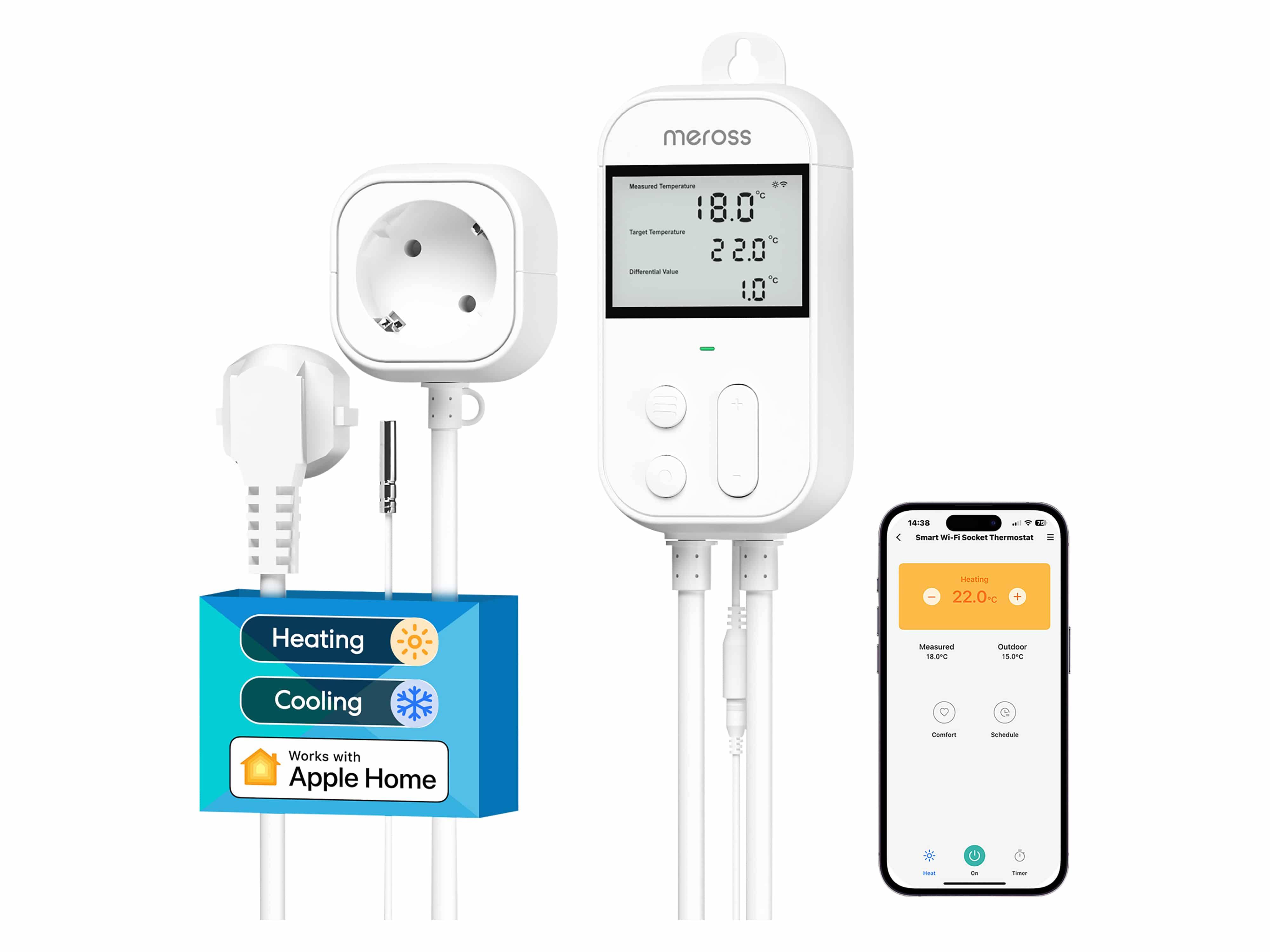 MEROSS Smart Thermostatsteckdose MTS960HK-EU