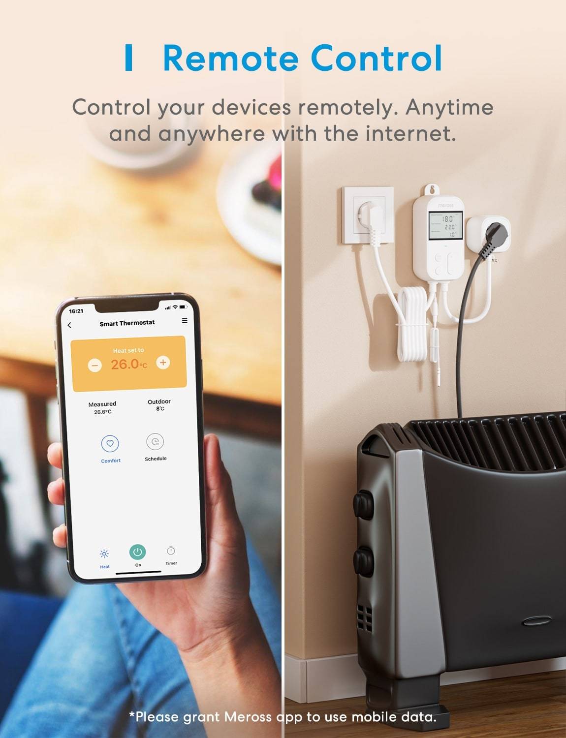 MEROSS Smart Thermostatsteckdose MTS960HK-EU