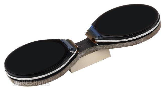 Waveshare 0.71" Double Eye Round LCD Display, Augen Display, 160x160 Pixel, IPS, SPI, GC9D01, 3.3-5V