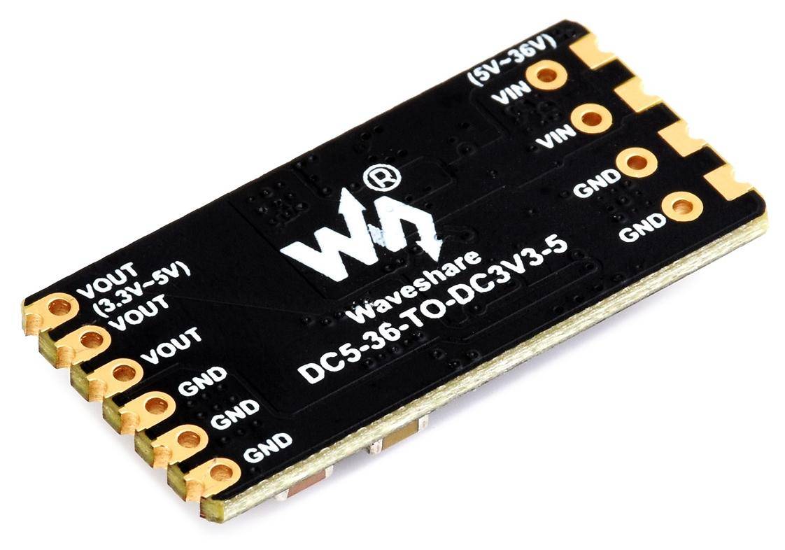 Waveshare DC-DC Buck Mini Module, bis zu 4A, 500kHz, 5-36V Eingang, 3,3V oder 5V Ausgang
