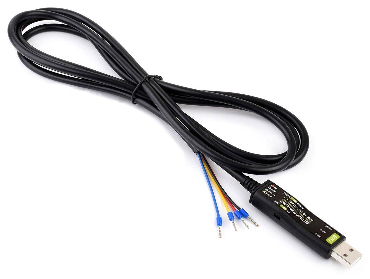 Waveshare USB zu RS232/RS485 Kabel, LED-Anzeigen, ESD-Schutz, Windows/Linux, FT232RNL, 2m, 3,3V/5V