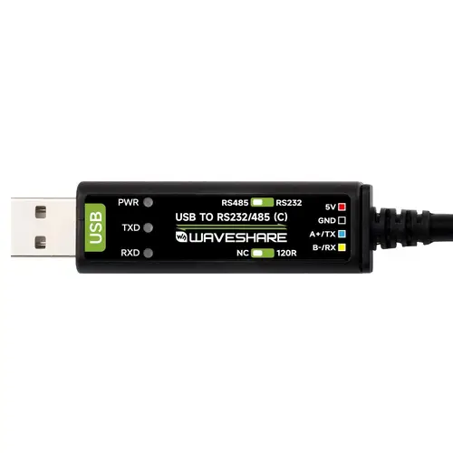 Waveshare USB zu RS232/RS485 Kabel, LED-Anzeigen, ESD-Schutz, Windows/Linux, FT232RNL, 2m, 3,3V/5V Waveshare USB zu RS232/RS485 Kabel, LED-Anzeigen, ESD-Schutz, Windows/Linux, FT232RNL, 2m, 3,3V/5V