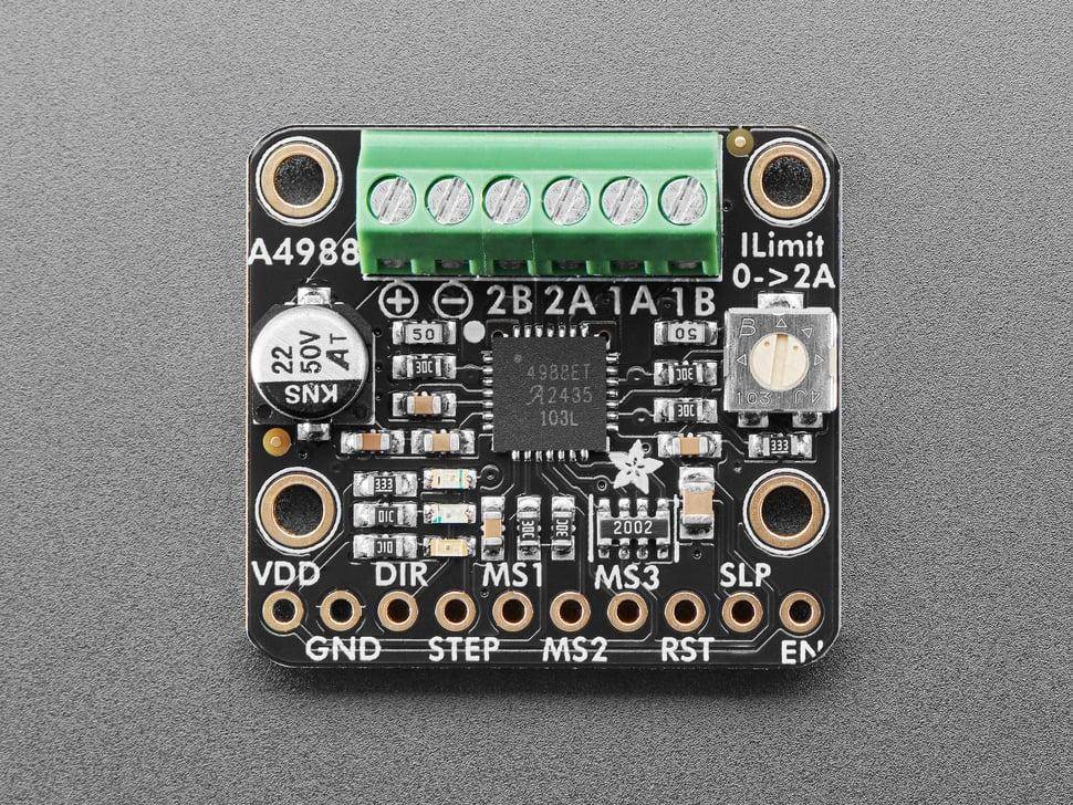 Adafruit A4988 Stepper Motor Treiber, Schrittmotorentreiber, Mikroschritt-Modus 1/16, 2A, 8-35V