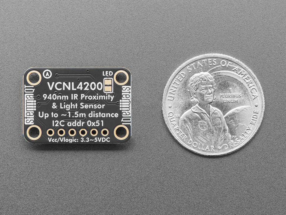 Adafruit VCNL4200 IR Distanz- und Lichtsensor, I2C, 0-1,5m, 0,003-1573 Lux, STEMMA QT/Qwiic, 3,3-5V
