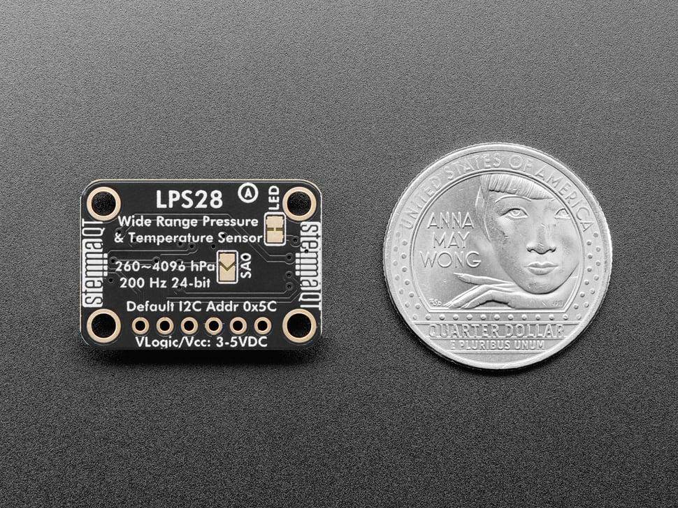 Adafruit LPS28 Absolutdrucksensor, I2C/MIPI I3CSM, 260-4060hPa, +/-0,5hPa, STEMMA QT/Qwiic, 3,3-5V
