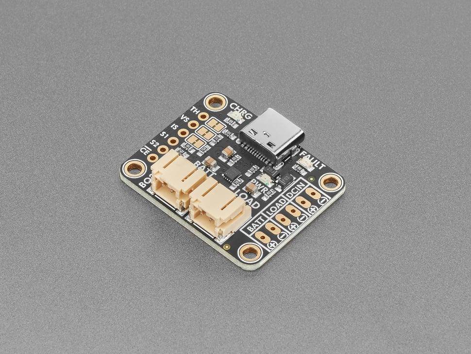 Adafruit bq25185 Ladeplatine, USB/DC/Solar, 1-Zellen Li-Ion/LiPo/LiFePO4, 5-18V IN, 3A OUT, 3,0-4,5V