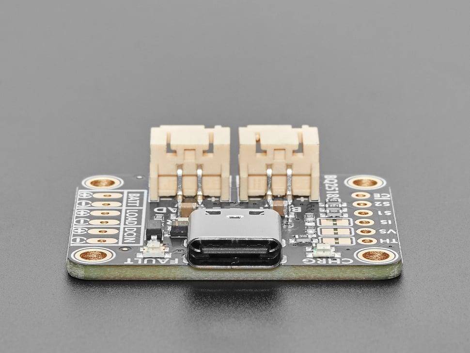 Adafruit bq25185 Ladeplatine, USB/DC/Solar, 1-Zellen Li-Ion/LiPo/LiFePO4, 5-18V IN, 3A OUT, 3,0-4,5V