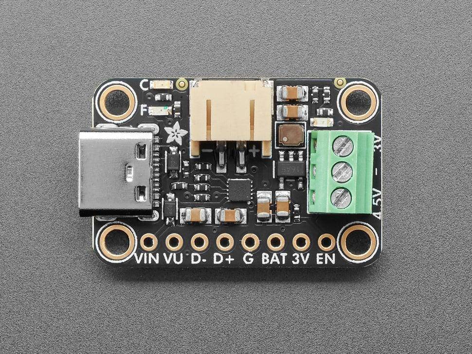 Adafruit bq25185 USB/DC/Solar Ladeplatine, 3.3V Buck Board, 5-18V Eingang, 1A Ladestrom