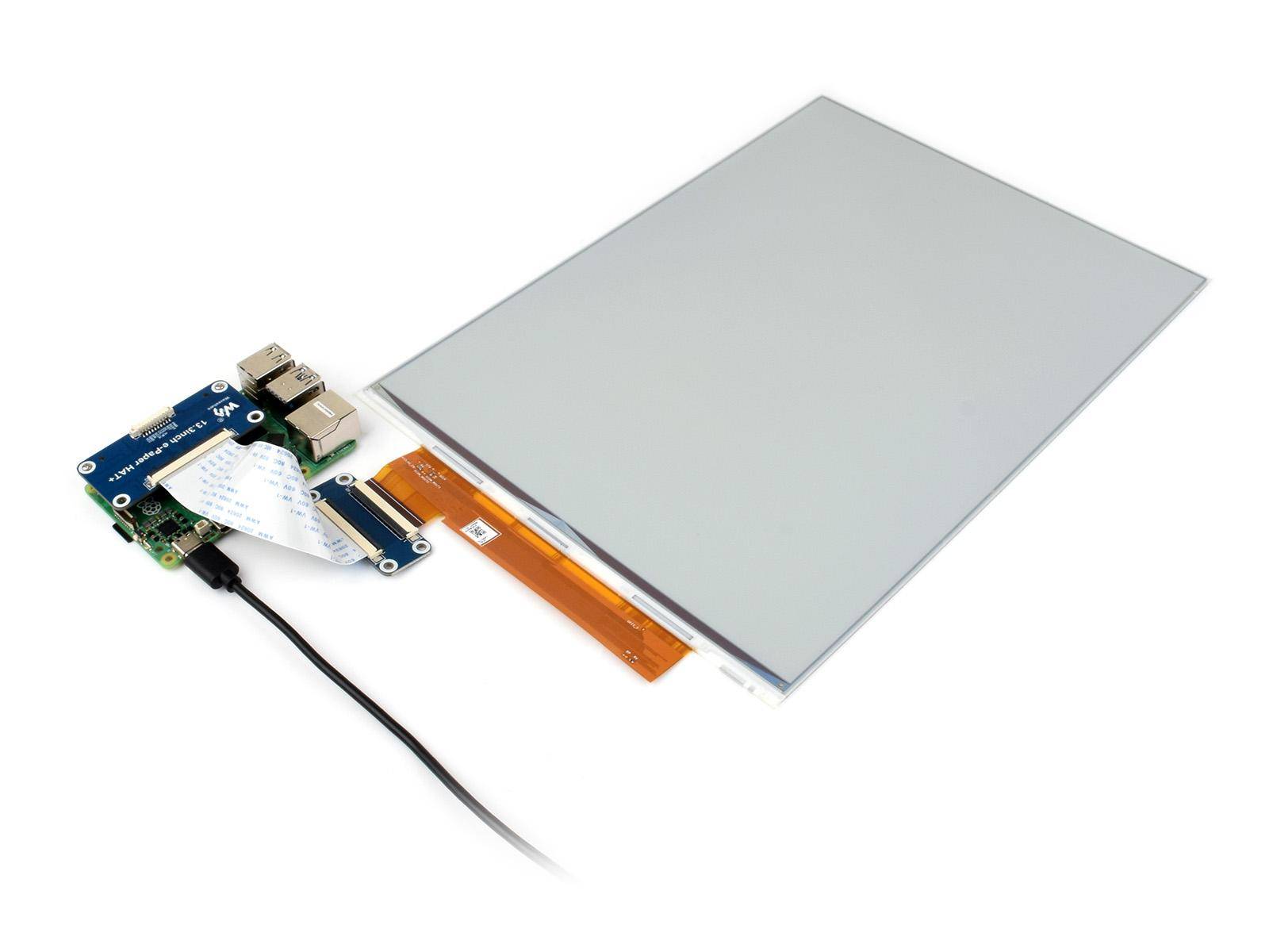 Waveshare E-Ink-Farb-Display HAT+, 13,3 Zoll, 1600x1200, Spectra 6, SPI, mit Treiber-Board, 3,3/5V