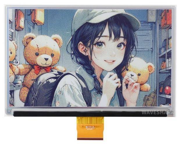 Waveshare E-Ink-Farb-Display ohne HAT, 7.3 Zoll, 800x480, Spectra 6, SPI, 3,3V