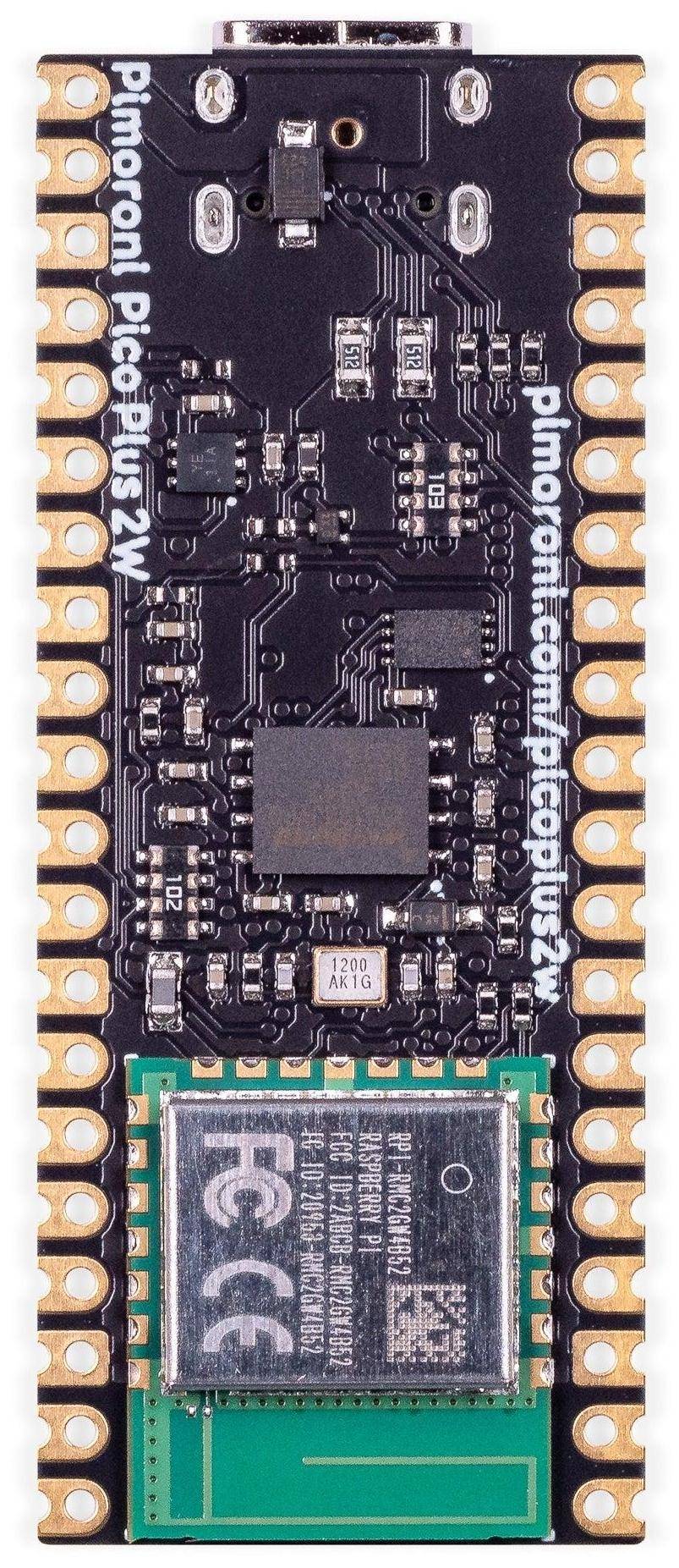 Pimoroni Pico Plus 2 W, RP2350B, 16MB Flash, 8MB PSRAM, 2,4GHz Wireless, Bluetooth, USB-C, 3-5,5V