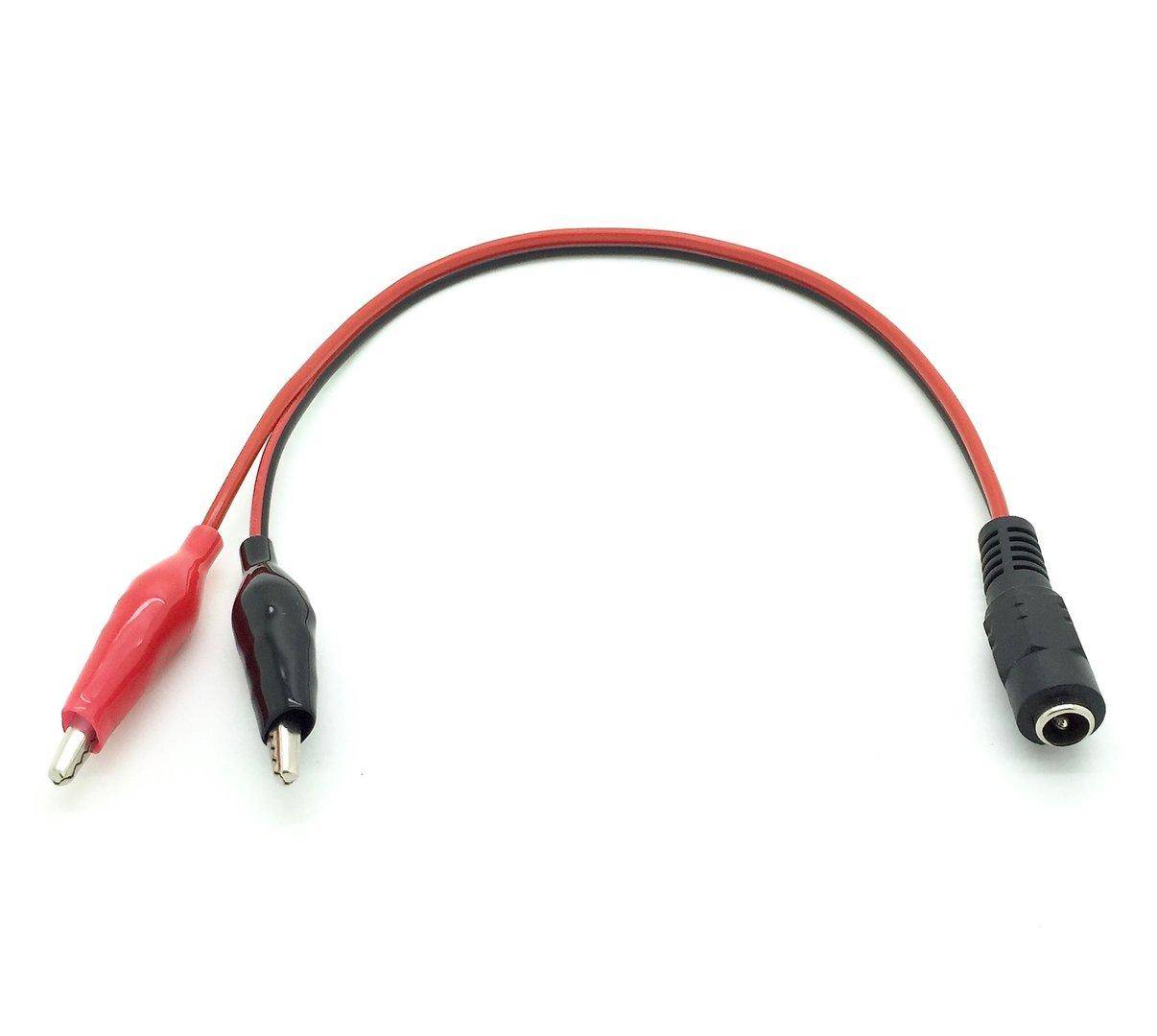 DC Adapterkabel Hohlstecker-Buchse 5,5x2,1mm - 2x Krokodilklemme 25cm