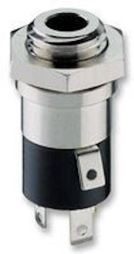 Einbau-Klinkenbuchse, 3,5mm, 4 polig, Metallausführung, Lötmontage