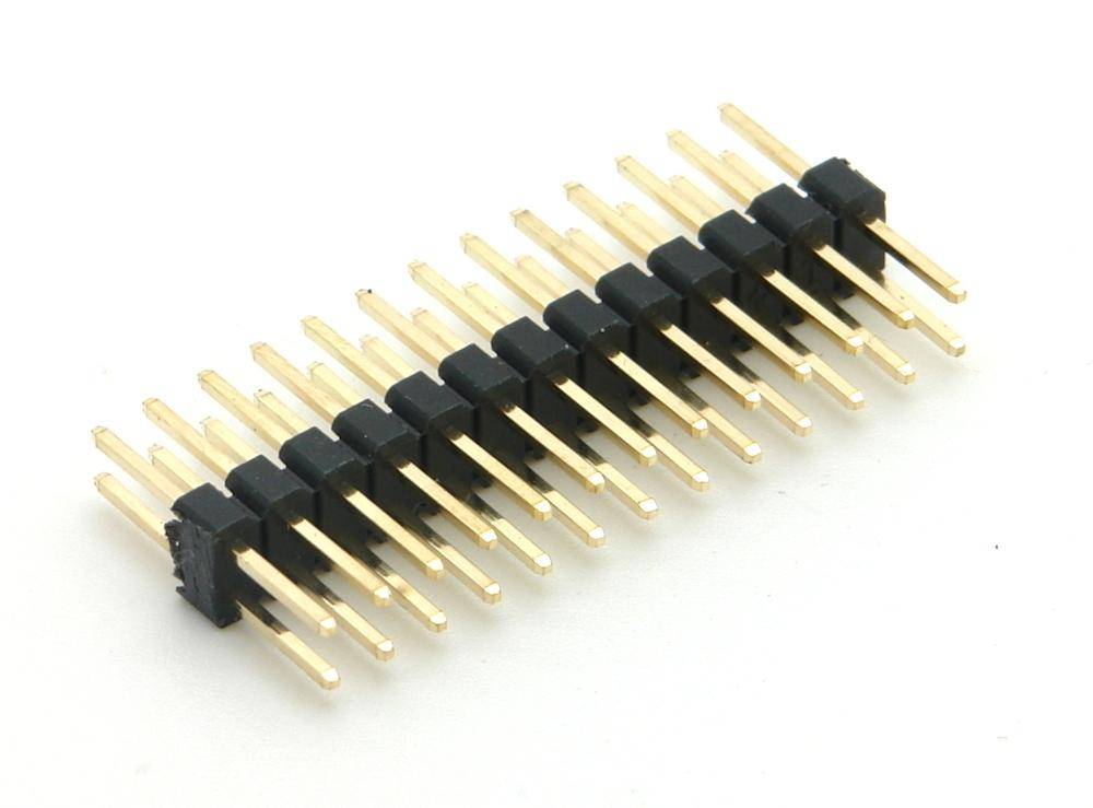 Stiftleiste, vergoldet, 2x 13-polig, RM 2,54