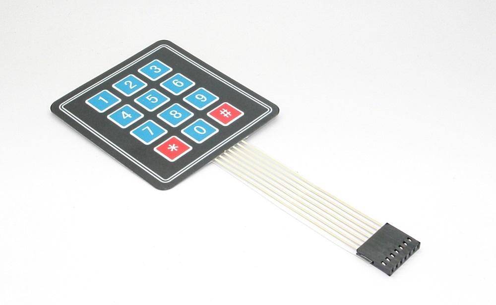 Membran Folientastatur 4x3 mit Klebeschicht
