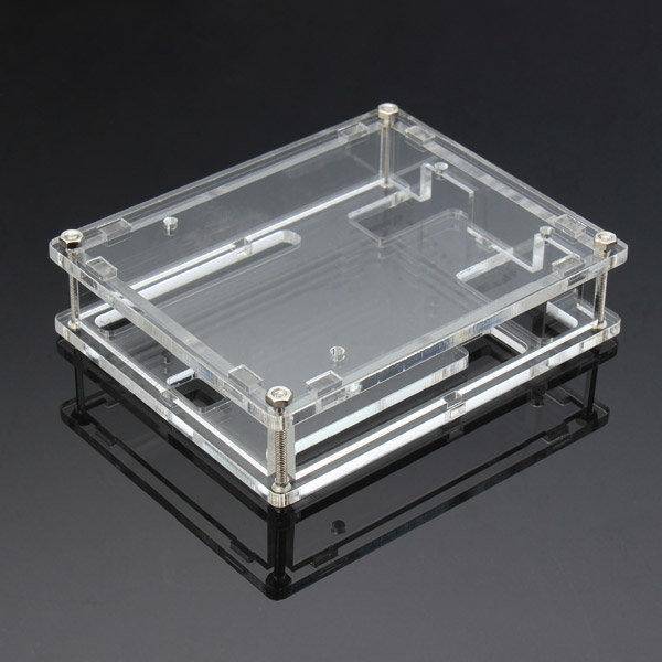 BerryBase Acrylgehäuse für Arduino Uno, 6-teilig, Schraubmontage, alle Ports offen, Transparent