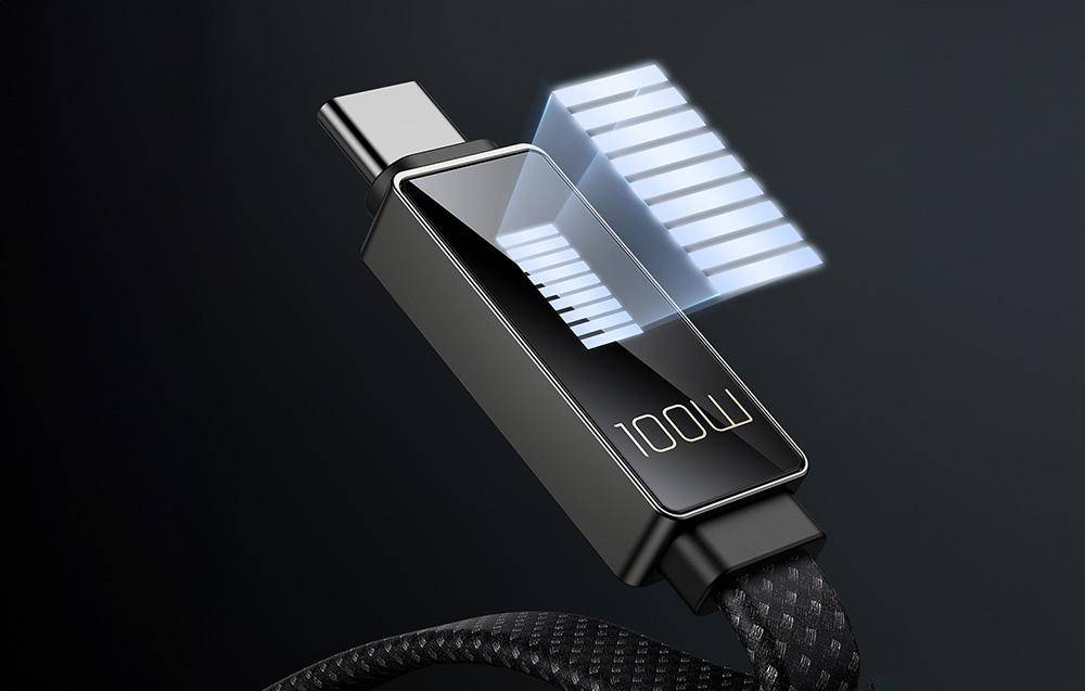 Mcdodo CA-4980 Rythm Cable, USB-A - USB-C Kabel mit LED Ladeanzeige, 100W, 1,2m, schwarz